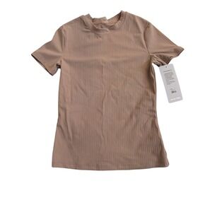 Rhone Modern Ribbed Tee Rose Dust Womens XS Short Sleeve Performance Top NEW